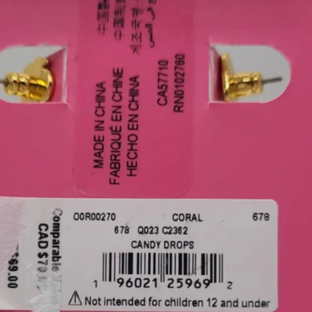 Kate Spade Pink Enamel Huggie Stud Hoop with Peal Dangle NWT! NEW!